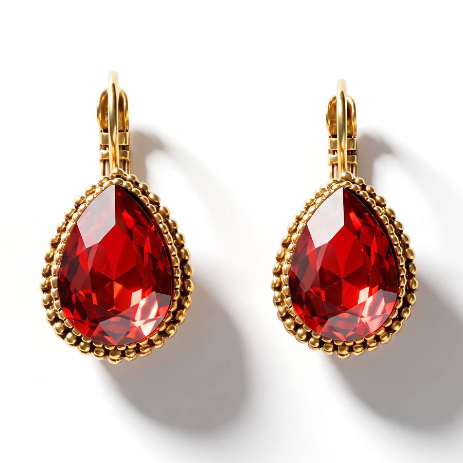 Tropfen-Ohrringe 2,5 cm Gold mit Swarovski-Kristall