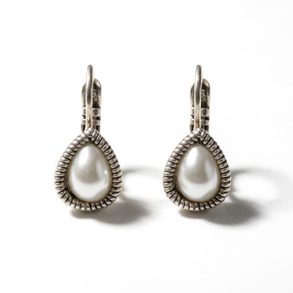 Tropfen-Ohrringe Silber mit Swarovski-Kristall