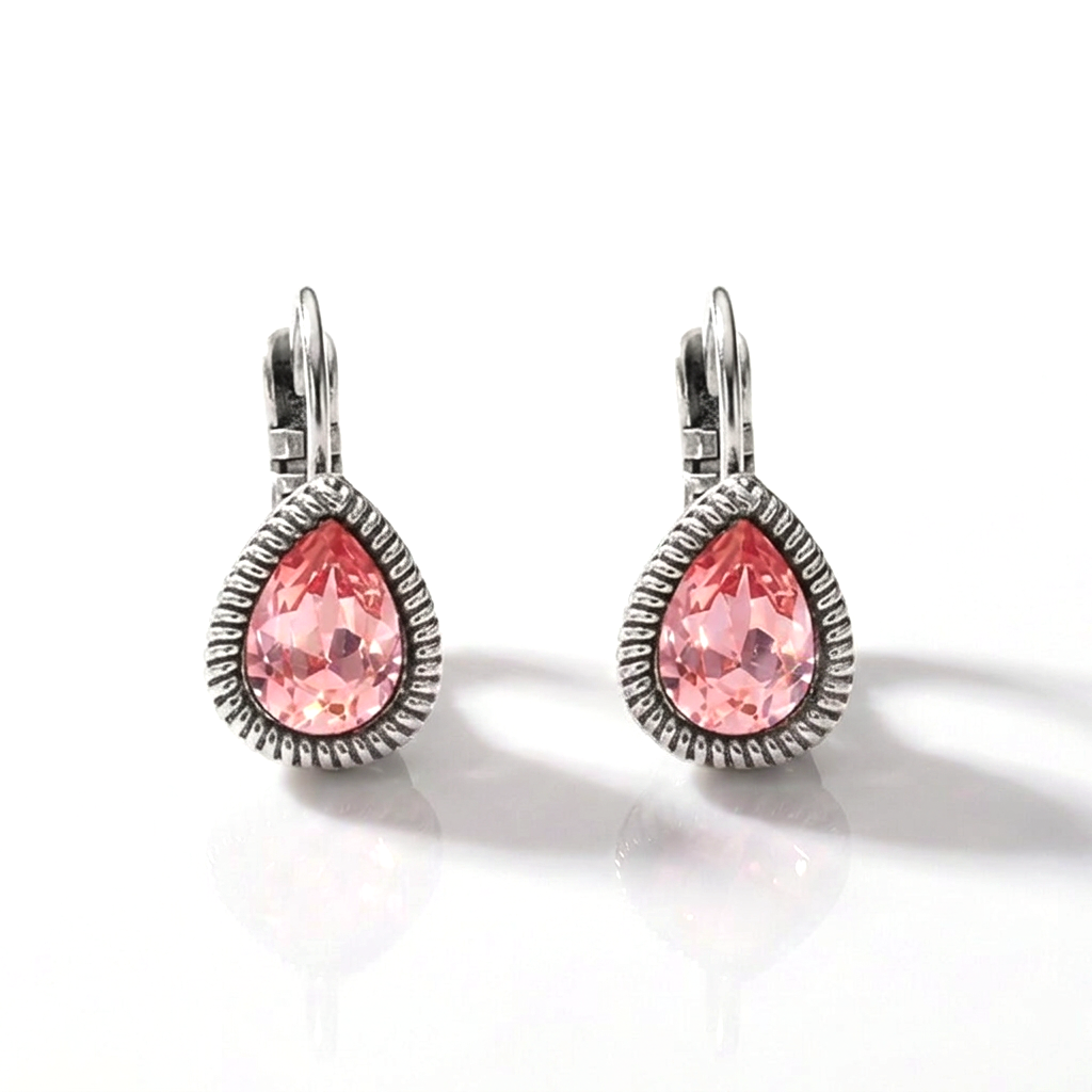 Drop Earrings Silver with Swarovski crystal