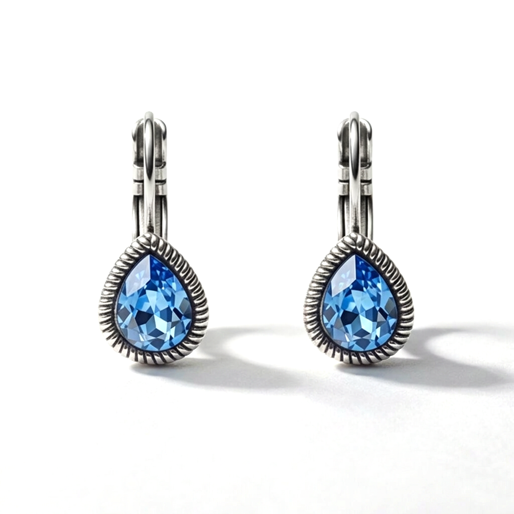 Drop Earrings Silver with Swarovski crystal