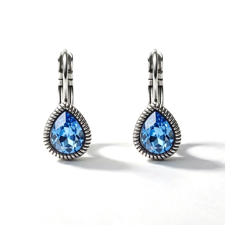 Drop Earrings Silver with Swarovski crystal