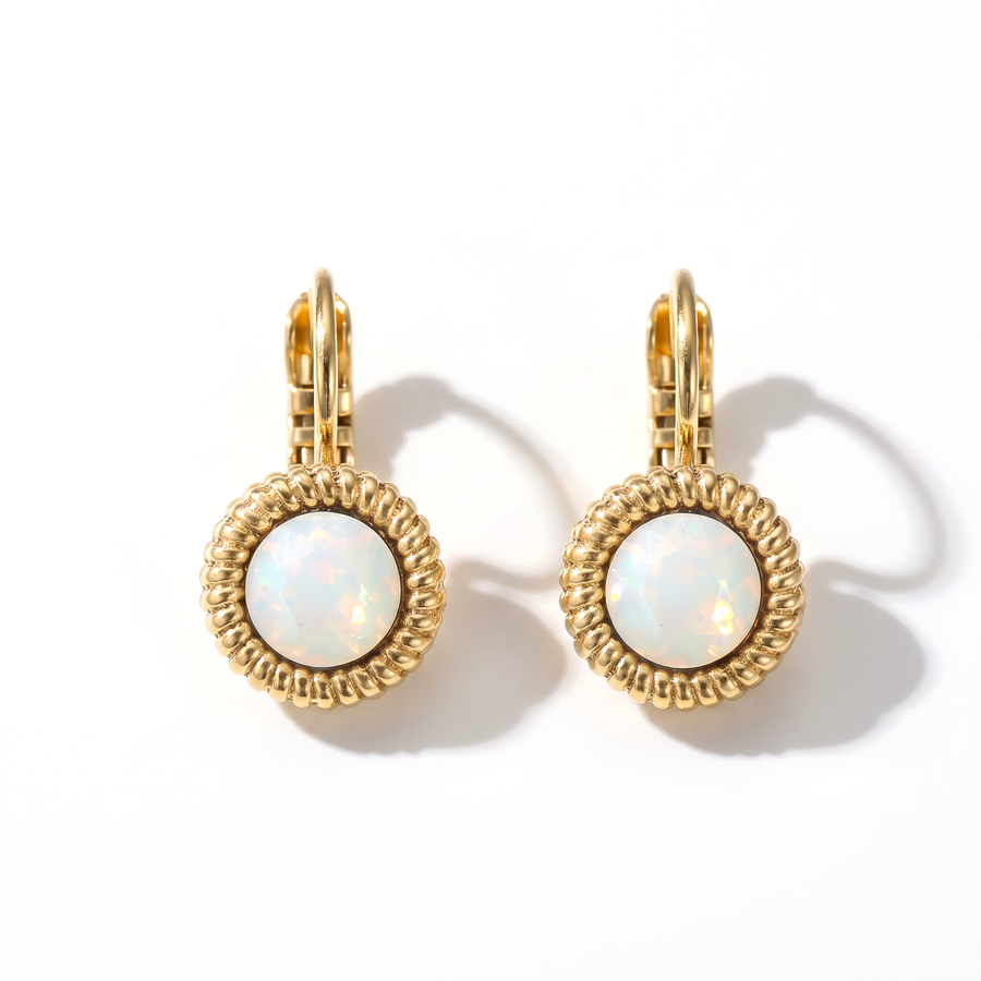 Runde Ohrringe 1,8 cm Gold mit Swarovski-Kristall