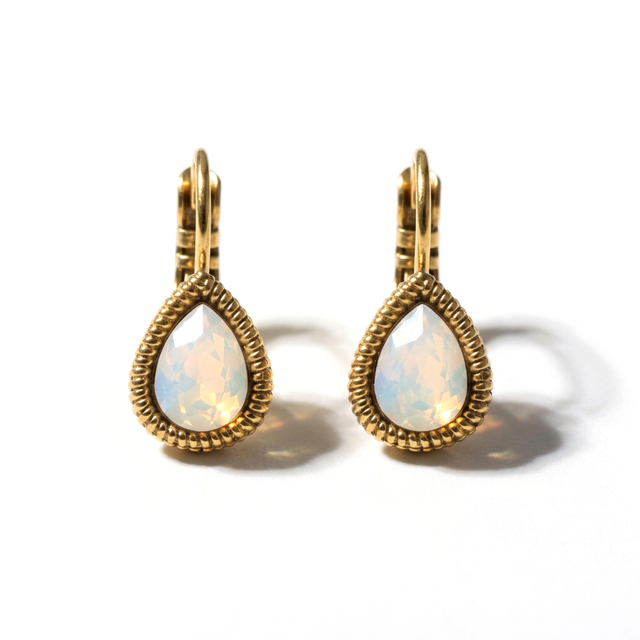 Tropfen-Ohrringe Gold mit Swarovski-Kristall