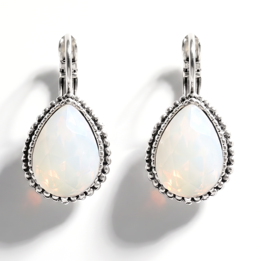 Tropfen-Ohrringe 2,5 cm Silber mit Swarovski-Kristall