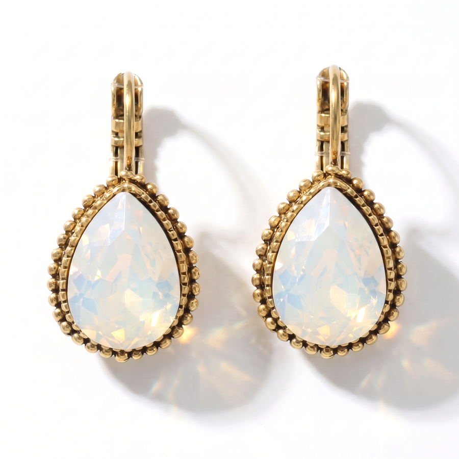 Tropfen-Ohrringe 2,5 cm Gold mit Swarovski-Kristall
