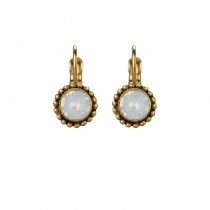 Witte Swarovski oorbellen met gouden sluiting