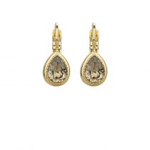 Grijs/beige Swarovski oorbellen met gouden sluiting