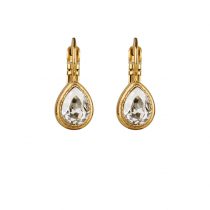 Zilveren Swarovski oorbellen met gouden sluiting