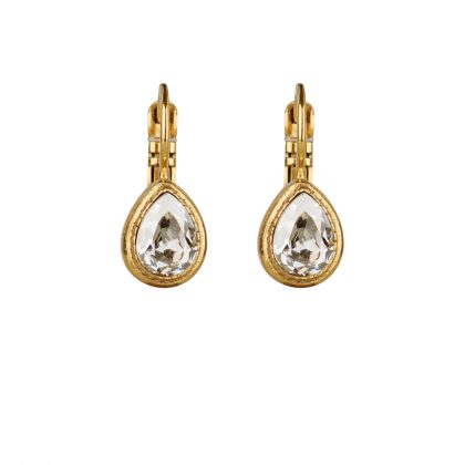Zilveren Swarovski oorbellen met gouden sluiting