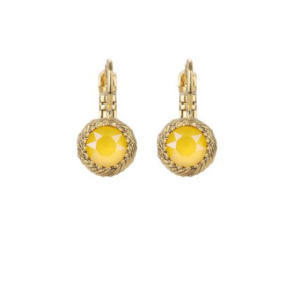 Gele Swarovski oorbellen