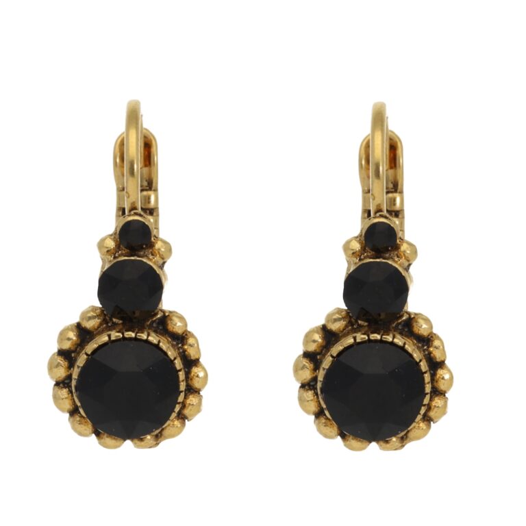 Zwarte Swarovski oorbellen