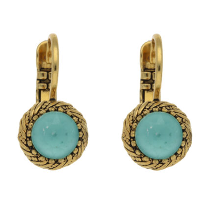 Vintage groene Swarovski oorbellen met gouden sluiting