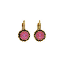 Rose Swarovski oorbellen met gouden sluiting
