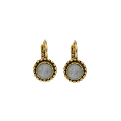 Serene grijze Swarovski oorbellen met gouden sluiting