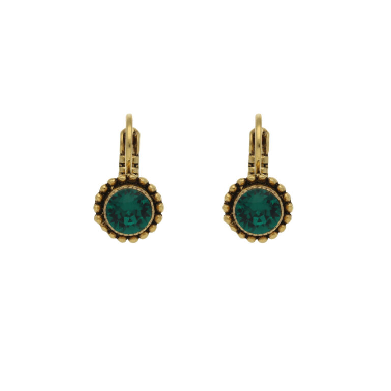 Emerald groene Swarovski oorbellen met gouden sluiting