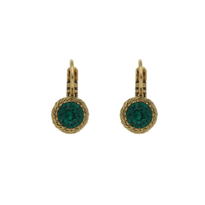 Emerald groene Swarovski oorbellen met gouden sluiting